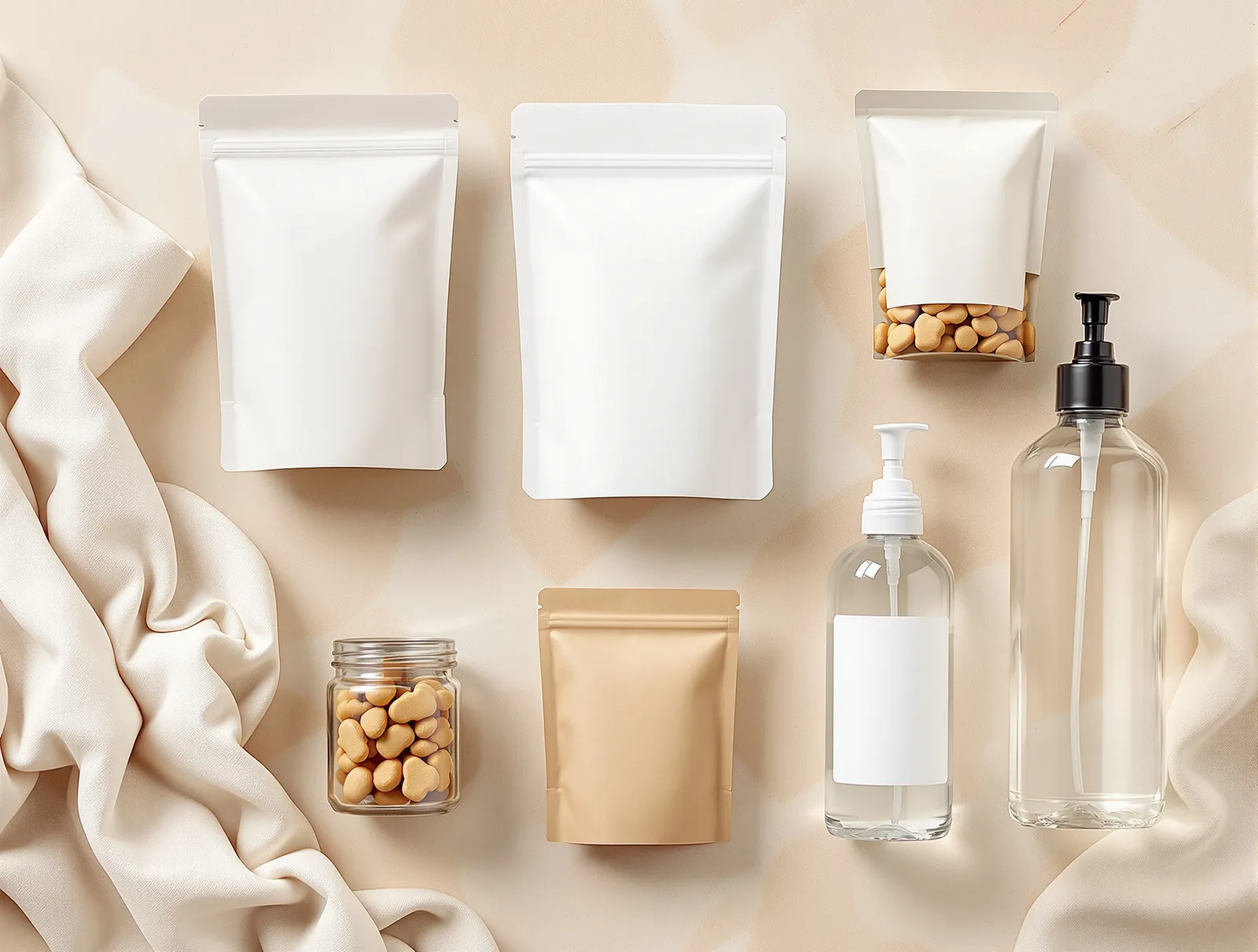A monthly comfort kit: protein and electrolyte pouches, ginger chews, body care and a water bottle