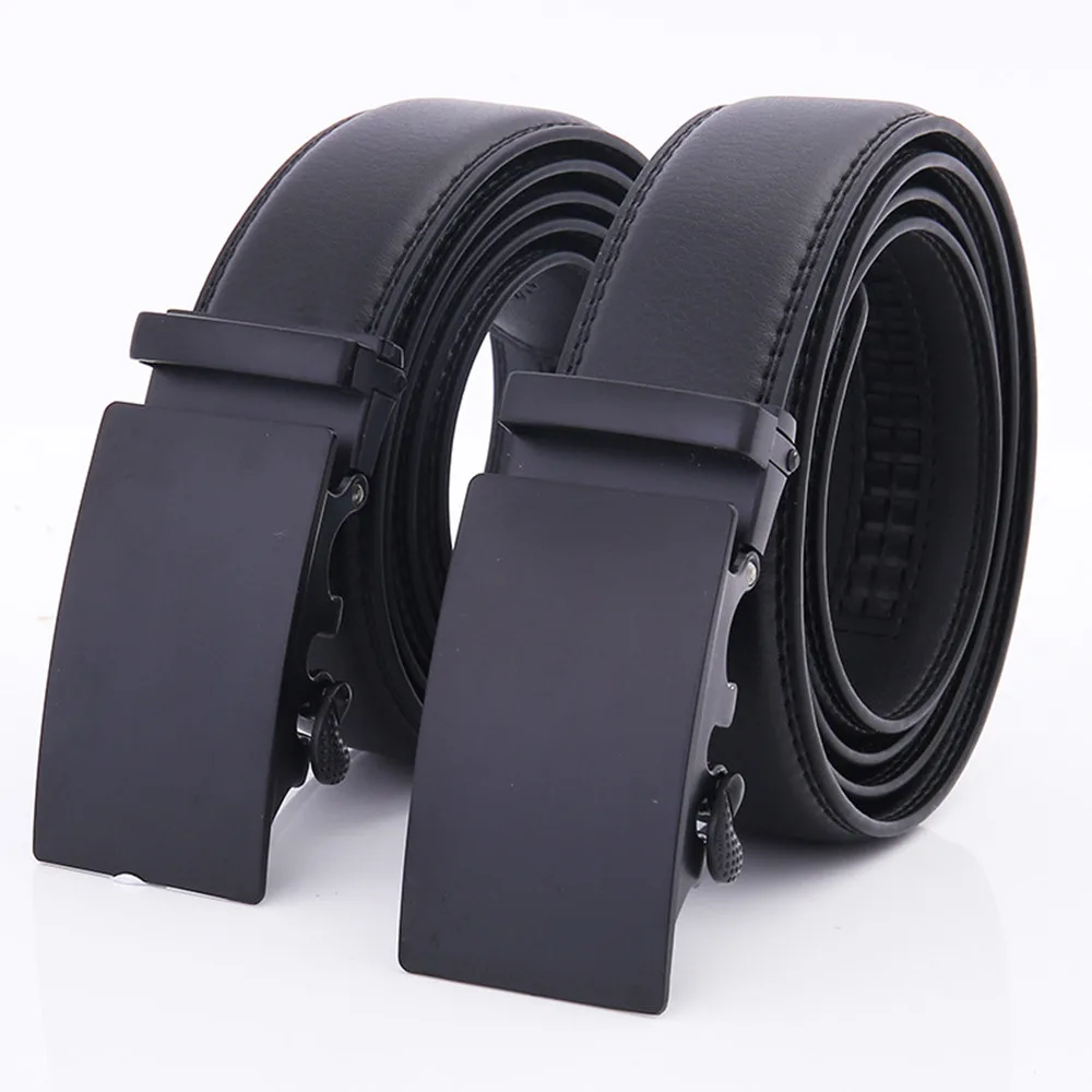 Leather ratchet belt, no holes
